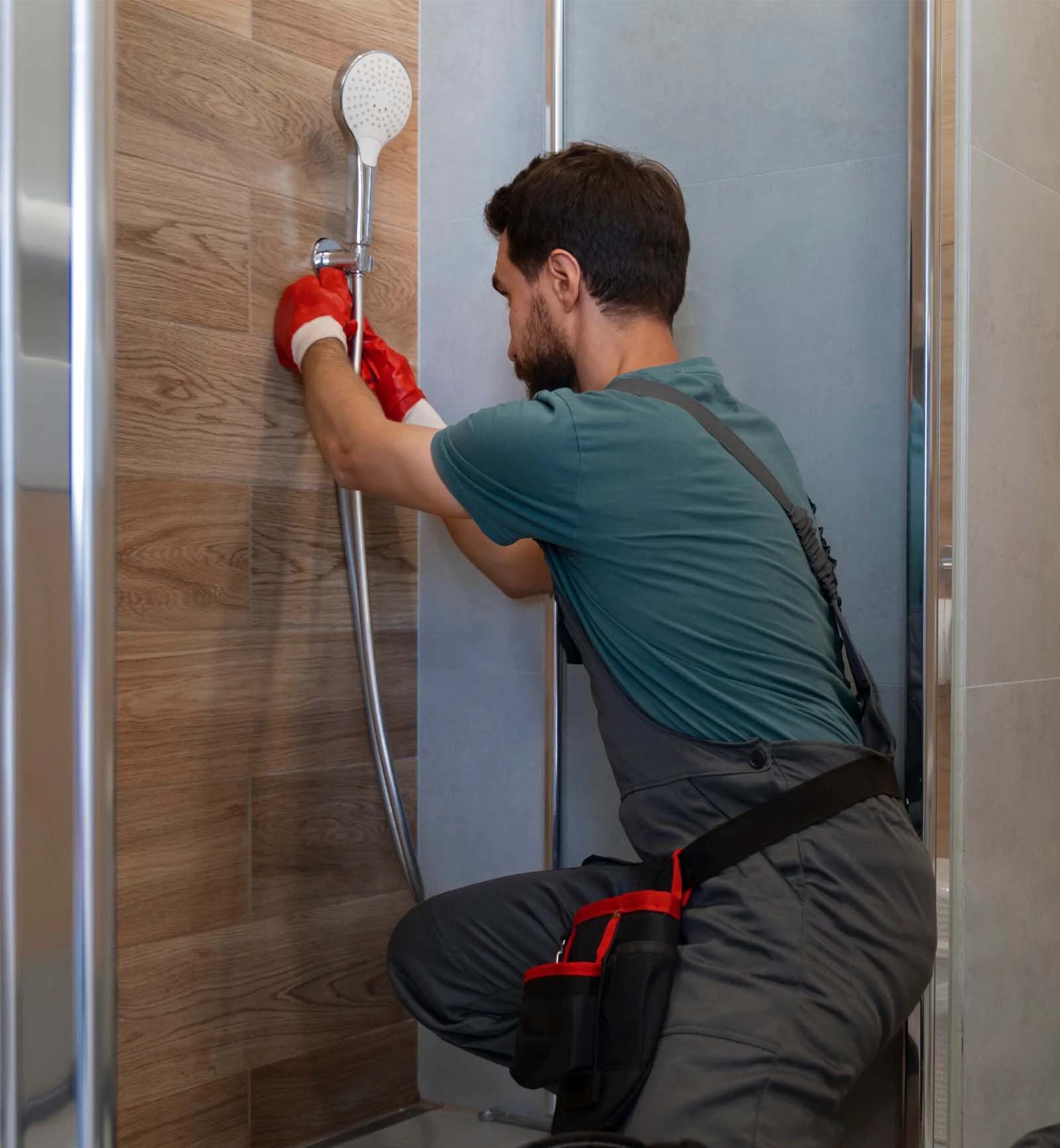 Loodgieter die douche sanitair monteert